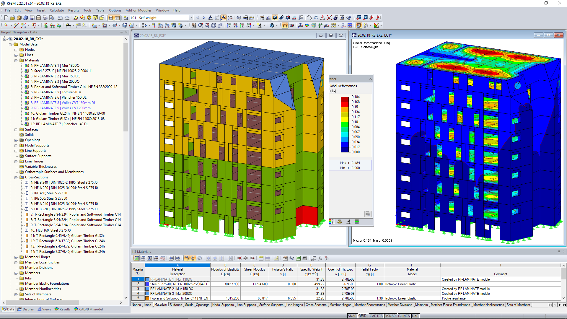 RFEM-Modell des Hochhauses (© Ingénierie Bois)